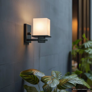 Urban Ambiance - Wall Sconce - UKC20700 Art Deco Indoor Wall Sconce, 6.5''H x 5''W x 6.75''Dep, Black Finish, Langford Collection -