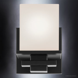Urban Ambiance - Wall Sconce - UKC20700 Art Deco Indoor Wall Sconce, 6.5''H x 5''W x 6.75''Dep, Black Finish, Langford Collection -