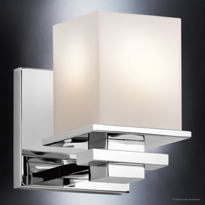 Urban Ambiance - Wall Sconce - UKC20701 Art Deco Indoor Wall Sconce, 6.5''H x 5''W x 6.75''Dep, Chrome Finish, Langford Collection -