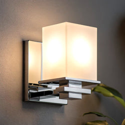 Urban Ambiance - Wall Sconce - UKC20701 Art Deco Indoor Wall Sconce, 6.5''H x 5''W x 6.75''Dep, Chrome Finish, Langford Collection -