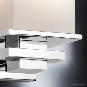 Urban Ambiance - Wall Sconce - UKC20701 Art Deco Indoor Wall Sconce, 6.5''H x 5''W x 6.75''Dep, Chrome Finish, Langford Collection -
