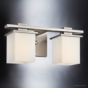Urban Ambiance - Bath Light - UKC20702 Art Deco Indoor Bath Light, 6.5''H x 15''W x 6.75''Dep, Antique Pewter Finish, Langford Collection -