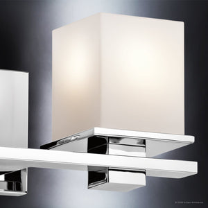Urban Ambiance - Bath Light - UKC20704 Art Deco Indoor Bath Light, 6.5''H x 15''W x 6.75''Dep, Chrome Finish, Langford Collection -