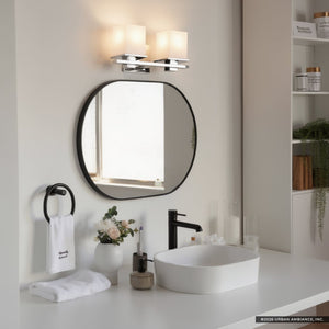 Urban Ambiance - Bath Light - UKC20704 Art Deco Indoor Bath Light, 6.5''H x 15''W x 6.75''Dep, Chrome Finish, Langford Collection -