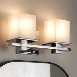 Urban Ambiance - Bath Light - UKC20704 Art Deco Indoor Bath Light, 6.5''H x 15''W x 6.75''Dep, Chrome Finish, Langford Collection -
