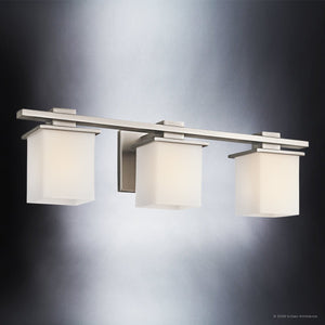 Urban Ambiance - Bath Light - UKC20705 Art Deco Indoor Bath Light, 6.5''H x 24''W x 6.75''Dep, Antique Pewter Finish, Langford Collection -
