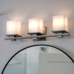 Urban Ambiance - Bath Light - UKC20705 Art Deco Indoor Bath Light, 6.5''H x 24''W x 6.75''Dep, Antique Pewter Finish, Langford Collection -