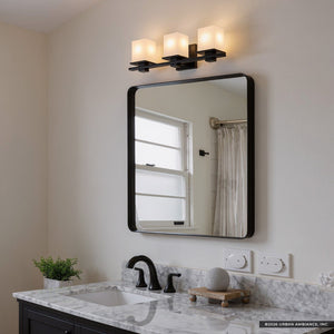 Urban Ambiance - Bath Light - UKC20706 Art Deco Indoor Bath Light, 6.5''H x 24''W x 6.75''Dep, Black Finish, Langford Collection -