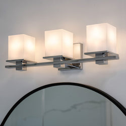 Urban Ambiance - Bath Light - UKC20707 Art Deco Indoor Bath Light, 6.5''H x 24''W x 6.75''Dep, Chrome Finish, Langford Collection -