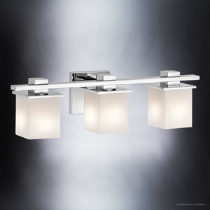 Urban Ambiance - Bath Light - UKC20707 Art Deco Indoor Bath Light, 6.5''H x 24''W x 6.75''Dep, Chrome Finish, Langford Collection -