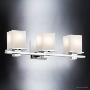 Urban Ambiance - Bath Light - UKC20707 Art Deco Indoor Bath Light, 6.5''H x 24''W x 6.75''Dep, Chrome Finish, Langford Collection -