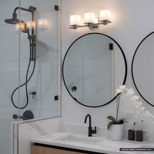 Urban Ambiance - Bath Light - UKC20707 Art Deco Indoor Bath Light, 6.5''H x 24''W x 6.75''Dep, Chrome Finish, Langford Collection -