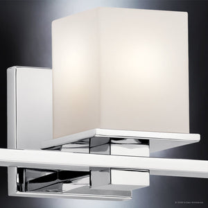 Urban Ambiance - Bath Light - UKC20707 Art Deco Indoor Bath Light, 6.5''H x 24''W x 6.75''Dep, Chrome Finish, Langford Collection -