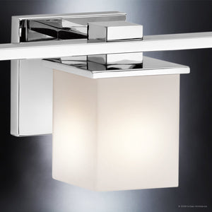 Urban Ambiance - Bath Light - UKC20707 Art Deco Indoor Bath Light, 6.5''H x 24''W x 6.75''Dep, Chrome Finish, Langford Collection -
