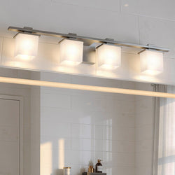 Urban Ambiance - Bath Light - UKC20708 Art Deco Indoor Bath Light, 6.5''H x 32''W x 6.75''Dep, Antique Pewter Finish, Langford Collection -