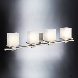 Urban Ambiance - Bath Light - UKC20708 Art Deco Indoor Bath Light, 6.5''H x 32''W x 6.75''Dep, Antique Pewter Finish, Langford Collection -