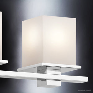 Urban Ambiance - Bath Light - UKC20710 Art Deco Indoor Bath Light, 6.5''H x 32''W x 6.75''Dep, Chrome Finish, Langford Collection -