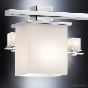 Urban Ambiance - Bath Light - UKC20710 Art Deco Indoor Bath Light, 6.5''H x 32''W x 6.75''Dep, Chrome Finish, Langford Collection -