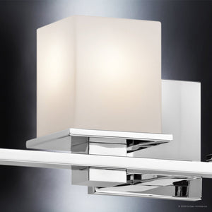 Urban Ambiance - Bath Light - UKC20710 Art Deco Indoor Bath Light, 6.5''H x 32''W x 6.75''Dep, Chrome Finish, Langford Collection -