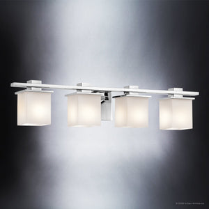 Urban Ambiance - Bath Light - UKC20710 Art Deco Indoor Bath Light, 6.5''H x 32''W x 6.75''Dep, Chrome Finish, Langford Collection -
