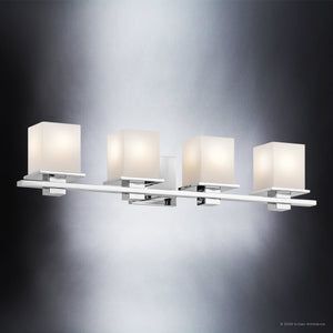 Urban Ambiance - Bath Light - UKC20710 Art Deco Indoor Bath Light, 6.5''H x 32''W x 6.75''Dep, Chrome Finish, Langford Collection -
