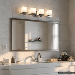 Urban Ambiance - Bath Light - UKC20710 Art Deco Indoor Bath Light, 6.5''H x 32''W x 6.75''Dep, Chrome Finish, Langford Collection -