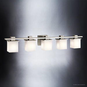Urban Ambiance - Bath Light - UKC20711 Art Deco Indoor Bath Light, 6.5''H x 40.25''W x 6.75''Dep, Antique Pewter Finish, Langford Collection -