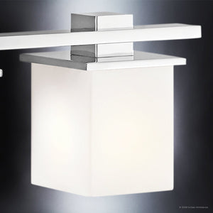 Urban Ambiance - Bath Light - UKC20713 Art Deco Indoor Bath Light, 6.5''H x 40.25''W x 6.75''Dep, Chrome Finish, Langford Collection -