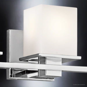 Urban Ambiance - Bath Light - UKC20713 Art Deco Indoor Bath Light, 6.5''H x 40.25''W x 6.75''Dep, Chrome Finish, Langford Collection -