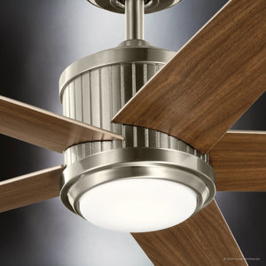 Urban Ambiance - Ceiling Fan - UKC90000 Modern Rustic Indoor Ceiling Fan, 15.5''H x 56''W x 56''Dep, Brushed Stainless Steel Finish, Tressaire Collection - 