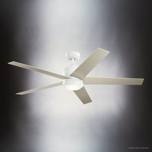 Urban Ambiance - Ceiling Fan - UKC90001 Modern Rustic Indoor Ceiling Fan, 15.5''H x 56''W x 56''Dep, Matte White Finish, Tressaire Collection - 