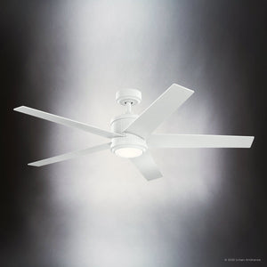 Urban Ambiance - Ceiling Fan - UKC90001 Modern Rustic Indoor Ceiling Fan, 15.5''H x 56''W x 56''Dep, Matte White Finish, Tressaire Collection - 