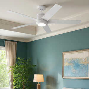 Urban Ambiance - Ceiling Fan - UKC90001 Modern Rustic Indoor Ceiling Fan, 15.5''H x 56''W x 56''Dep, Matte White Finish, Tressaire Collection - 