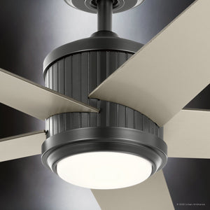 Urban Ambiance - Ceiling Fan - UKC90003 Modern Rustic Indoor Ceiling Fan, 15.5''H x 56''W x 56''Dep, Satin Black Finish, Tressaire Collection - 