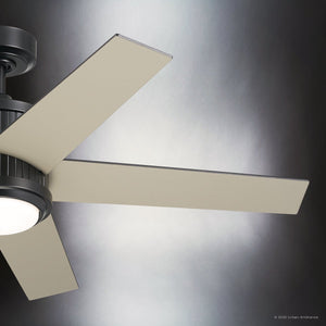 Urban Ambiance - Ceiling Fan - UKC90004 Modern Rustic Indoor Ceiling Fan, 15.5''H x 48''W x 48''Dep, Satin Black Finish, Tressaire Collection - 