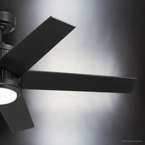 Urban Ambiance - Ceiling Fan - UKC90004 Modern Rustic Indoor Ceiling Fan, 15.5''H x 48''W x 48''Dep, Satin Black Finish, Tressaire Collection - 