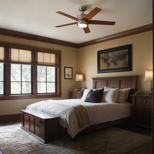 Urban Ambiance - Ceiling Fan - UKC90005 Modern Rustic Indoor Ceiling Fan, 15.5''H x 48''W x 48''Dep, Brushed Stainless Steel Finish, Tressaire Collection - 