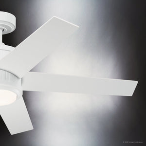 Urban Ambiance - Ceiling Fan - UKC90006 Modern Rustic Indoor Ceiling Fan, 15.5''H x 48''W x 48''Dep, Matte White Finish, Tressaire Collection - 