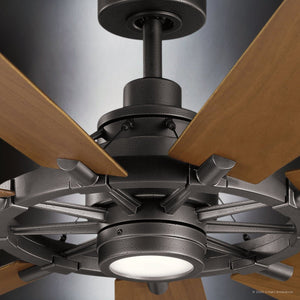 Urban Ambiance - Ceiling Fan - UKC90010 Americana Indoor / Outdoor Ceiling Fan, 16.75''H x 65''W x 65''Dep, Anvil Iron Finish, Carrisden Collection - 