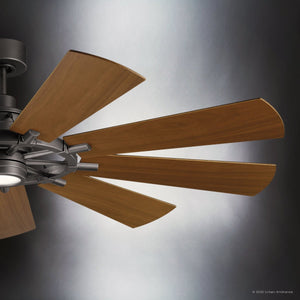 Urban Ambiance - Ceiling Fan - UKC90010 Americana Indoor / Outdoor Ceiling Fan, 16.75''H x 65''W x 65''Dep, Anvil Iron Finish, Carrisden Collection - 