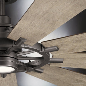 Urban Ambiance - Ceiling Fan - UKC90010 Americana Indoor / Outdoor Ceiling Fan, 16.75''H x 65''W x 65''Dep, Anvil Iron Finish, Carrisden Collection - 