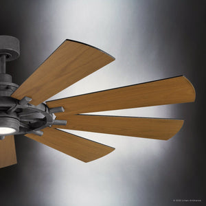 Urban Ambiance - Ceiling Fan - UKC90011 Americana Indoor / Outdoor Ceiling Fan, 16.75''H x 65''W x 65''Dep, Distressed Black Finish, Carrisden Collection - 