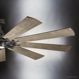 Urban Ambiance - Ceiling Fan - UKC90012 Americana Indoor / Outdoor Ceiling Fan, 16.5''H x 85''W x 85''Dep, Anvil Iron Finish, Carrisden Collection - 