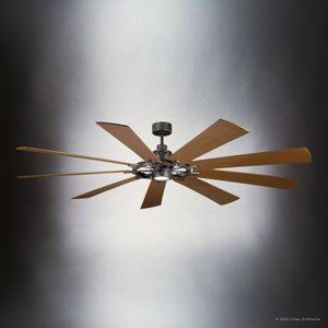 Urban Ambiance - Ceiling Fan - UKC90012 Americana Indoor / Outdoor Ceiling Fan, 16.5''H x 85''W x 85''Dep, Anvil Iron Finish, Carrisden Collection - 