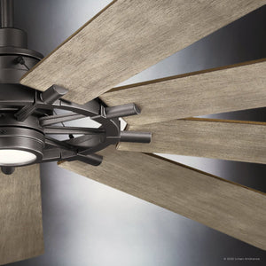 Urban Ambiance - Ceiling Fan - UKC90012 Americana Indoor / Outdoor Ceiling Fan, 16.5''H x 85''W x 85''Dep, Anvil Iron Finish, Carrisden Collection - 