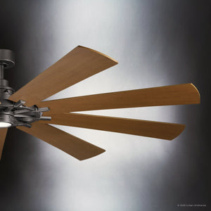 Urban Ambiance - Ceiling Fan - UKC90012 Americana Indoor / Outdoor Ceiling Fan, 16.5''H x 85''W x 85''Dep, Anvil Iron Finish, Carrisden Collection - 