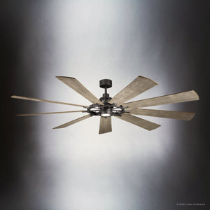 Urban Ambiance - Ceiling Fan - UKC90012 Americana Indoor / Outdoor Ceiling Fan, 16.5''H x 85''W x 85''Dep, Anvil Iron Finish, Carrisden Collection - 