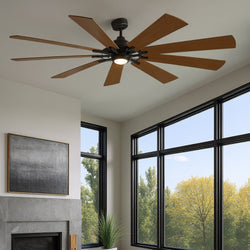 Urban Ambiance - Ceiling Fan - UKC90012 Americana Indoor / Outdoor Ceiling Fan, 16.5''H x 85''W x 85''Dep, Anvil Iron Finish, Carrisden Collection - 