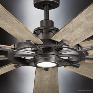 Urban Ambiance - Ceiling Fan - UKC90012 Americana Indoor / Outdoor Ceiling Fan, 16.5''H x 85''W x 85''Dep, Anvil Iron Finish, Carrisden Collection - 