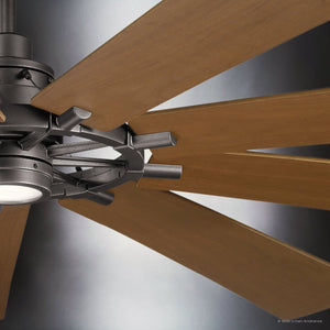 Urban Ambiance - Ceiling Fan - UKC90012 Americana Indoor / Outdoor Ceiling Fan, 16.5''H x 85''W x 85''Dep, Anvil Iron Finish, Carrisden Collection - 